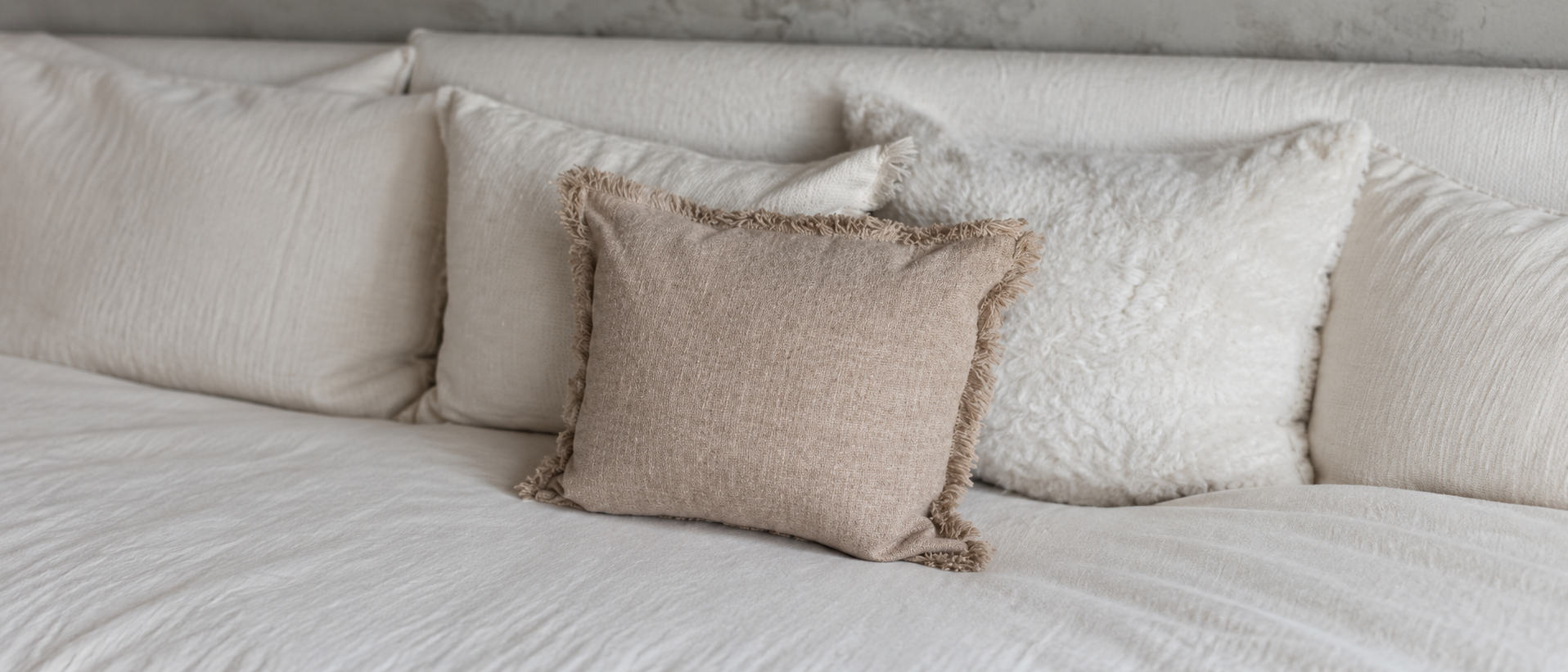 Soft home textiles in a calm interior